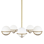 Люстра с 5-ю белыми шарообразными плафонами в сферические каркасах Feiss варинант исполнения - 1 | Loft Concept в Грозном