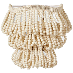 Настенный светильник с подвесками из деревянных бусин молочного цвета Wooden Beads Wall Lamp варинант исполнения - 1 | Loft Concept в Грозном