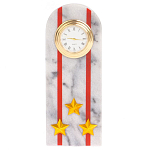 Часы погон МВД подарочные настольные из натурального камня Мрамор Military Clock варинант исполнения - 7 | Loft Concept в Грозном