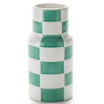 Ваза из фаянса Brighter than the Stars с шахматным принтом бирюзового цвета  варинант исполнения - 1 | Loft Concept в Грозном