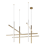 Люстра с 8-ю пересекающимися цилиндрическими плафонами на тонких тросах Trumpet tube варинант исполнения - 2 | Loft Concept в Грозном