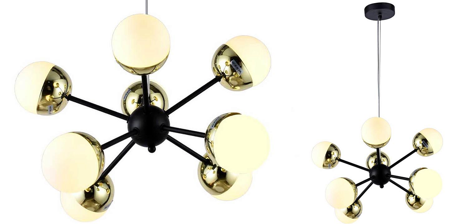 Люстра Sputnik White and Gold Globe Chandelier 8 Люстра Sputnik White and Gold Globe Chandelier 8 - Loft-Concept в Грозном