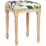 Банкетка из натурального бука золотистая с изображением птиц и цветов Blooming Bird варинант исполнения - 2 | Loft Concept в Грозном