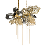 Люстра подвесная с 18-ю стеклянными плафонами с вертикальными подвесками Gilded Mirage  варинант исполнения - 7 | Loft Concept в Грозном