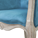 Кресло низкое в стиле прованс Louis French Armchair blue velour варинант исполнения - 4 | Loft Concept в Грозном