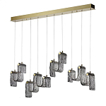 Подвесной светильник линейный с плафонами волнистой формы из фактурного стекла Big Wave варинант исполнения - 1 | Loft Concept в Грозном