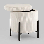 Молочный пуф на черных ножках SANJAY варинант исполнения - 2 | Loft Concept в Грозном