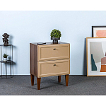 Тумба прикроватная бежевая из массива бука с 2-мя ящиками Wenge Light варинант исполнения - 5 | Loft Concept в Грозном