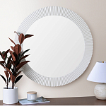 Зеркало в круглой фактурной раме Mirror Modern Texture белое варинант исполнения - 5 | Loft Concept в Грозном