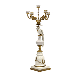 Подсвечник белый Попугай из фарфора с бронзовыми элементами Eden Garden варинант исполнения - 1 | Loft Concept в Грозном