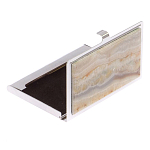 Визитница карманная металлическая с накладкой из натурального камня Агат Stone Business Card Holders  варинант исполнения - 3 | Loft Concept в Грозном