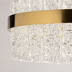 Люстра круглая золотого цвета с прозрачными рельефными стеклянными вставками Textured Glass Chandelier варинант исполнения - 10 | Loft Concept в Грозном