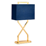 Настольная лампа с основанием из полированного золота и прямоугольным абажуром глубокого синего цвета Elstead Lighting варинант исполнения - 1 | Loft Concept в Грозном