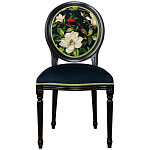 Стул чёрный из натурального бука с изображением птица в саду Blooming Red Birds варинант исполнения - 1 | Loft Concept в Грозном