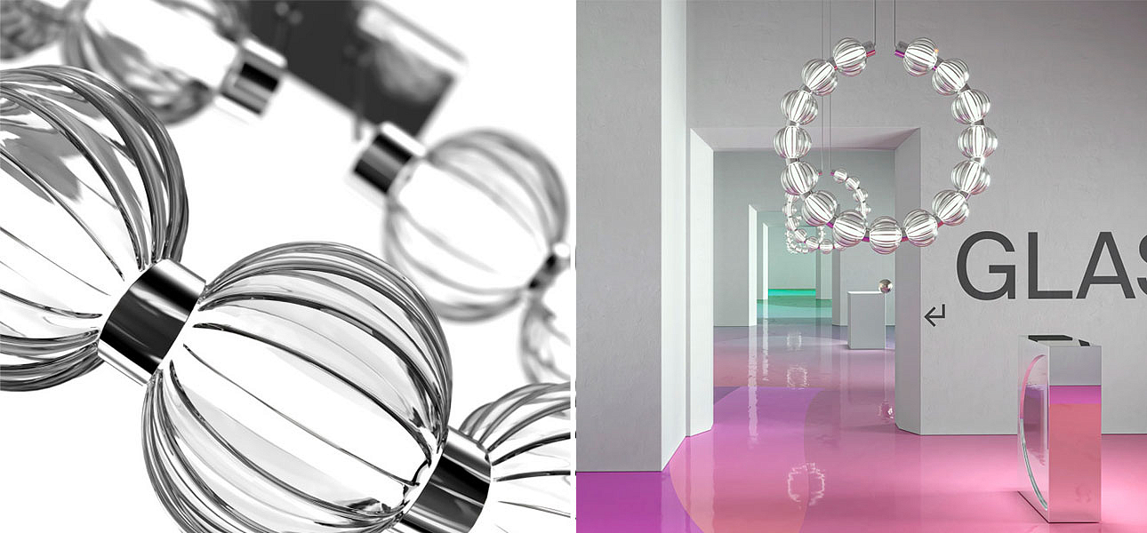 Светильник вертикальное кольцо со стеклянными шарами Balls Lamp Светильник вертикальное кольцо со стеклянными шарами Balls Lamp - Loft-Concept в Грозном