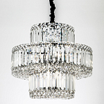 Круглая люстра с хрустальным декором Harmonica Crystal Round Chrome Chandelier варинант исполнения - 3 | Loft Concept в Грозном