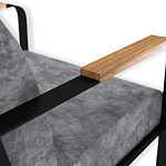 Кресло серый велюр с жесткими подлокотниками на полозьях Ashton варинант исполнения - 6 | Loft Concept в Грозном