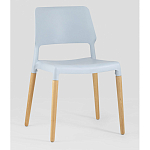 Пластиковый стул на ножках из массива бука Ferret Grey-Blue варинант исполнения - 1 | Loft Concept в Грозном