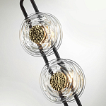 Торшер с 2-мя прозрачными стеклянными плафонами и золотистыми декоративными вставками Virelia варинант исполнения - 5 | Loft Concept в Грозном