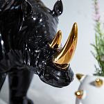 Статуэтка черный носорог с золотыми рогами Golden Horned Black Rhino варинант исполнения - 6 | Loft Concept в Грозном