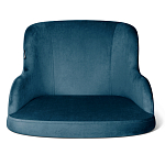 Стул с мягкой синей обивкой из велюра и подъемно-поворотным механизмом на белых колесиках Harper Blue and White варинант исполнения - 2 | Loft Concept в Грозном