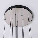 Люстра каскадная с 5-ю круглыми стеклянными плафонами дымчатого цвета и черными деталями Orbit Serenade варинант исполнения - 3 | Loft Concept в Грозном