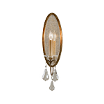 Бра с овальным зеркальным основанием с лампой в виде свечи и хрустальными подвесками Feiss варинант исполнения - 1 | Loft Concept в Грозном