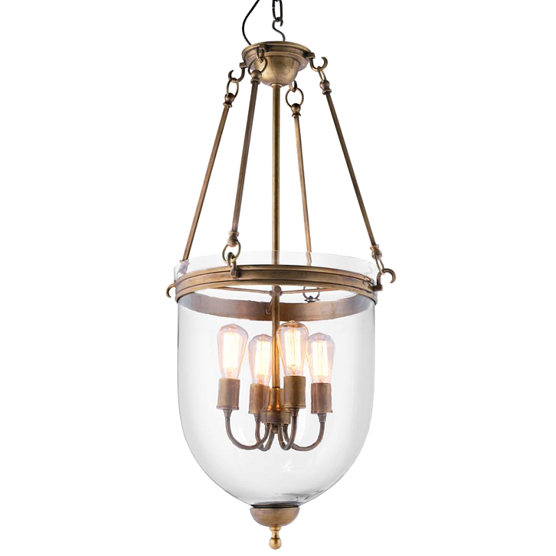 Люстра Lantern Cameron Brass M Латунь Прозрачное Стекло Люстра Lantern Cameron Brass M Латунь Прозрачное Стекло в Грозном | Loft Concept
