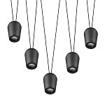 Подвесной светильник черными плафонами на длинных пересекающихся тросах Construction варинант исполнения - 3 | Loft Concept в Грозном