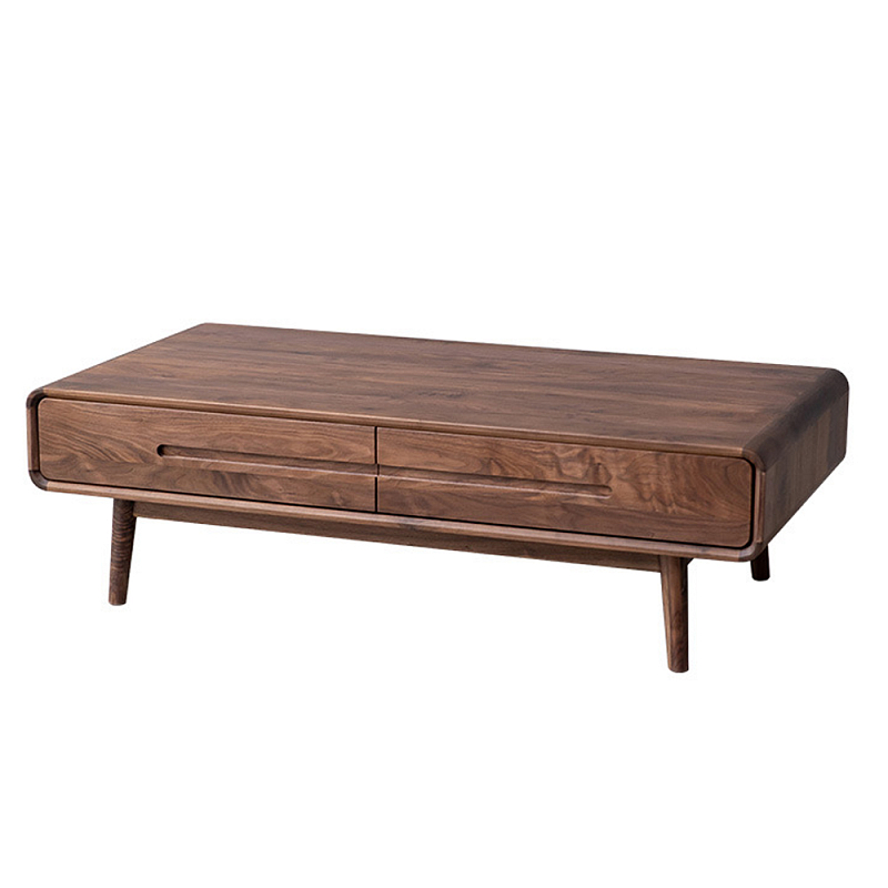 Кофейный стол из массива дерева с выдвижными ящиками Coffee Walnut Table Орех Кофейный стол из массива дерева с выдвижными ящиками Coffee Walnut Table Орех в Грозном | Loft Concept