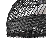 Подвесной светильник с округлым абажуром из черного ротанга Wicker Furniture варинант исполнения - 5 | Loft Concept в Грозном