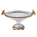 Чаша из прозрачного стекла с бронзовым ободком и фигурками бабочек Eden Garden варинант исполнения - 1 | Loft Concept в Грозном