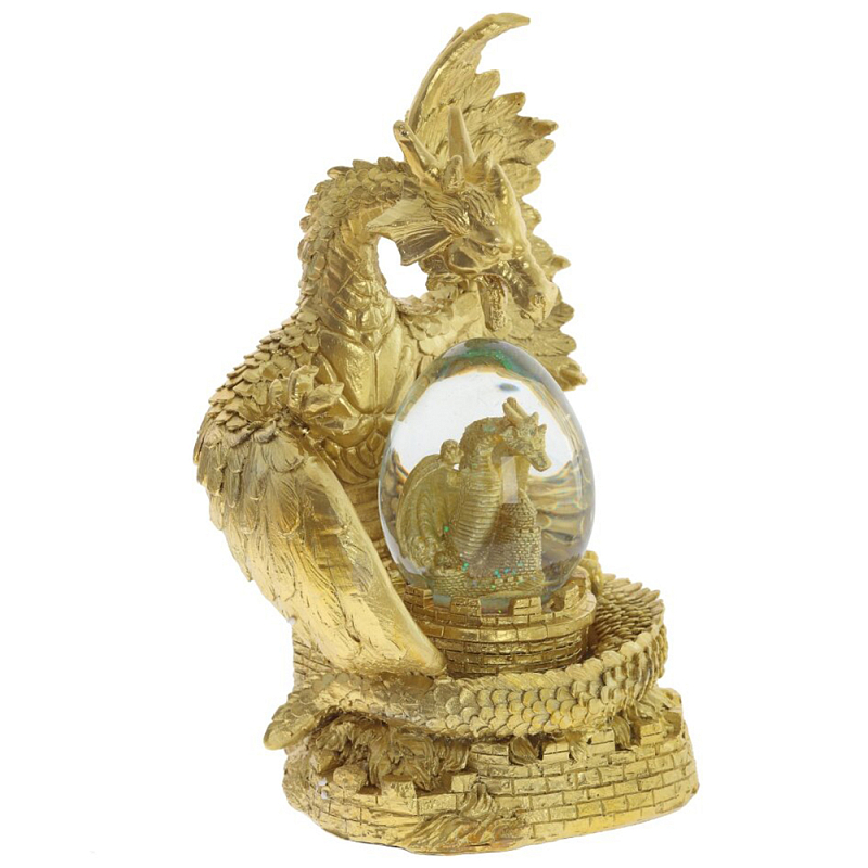 Декоративная статуэтка Дракон Dragon Guarding a Glass Egg Gold Золотой Прозрачное Стекло Декоративная статуэтка Дракон Dragon Guarding a Glass Egg Gold Золотой Прозрачное Стекло в Грозном | Loft Concept