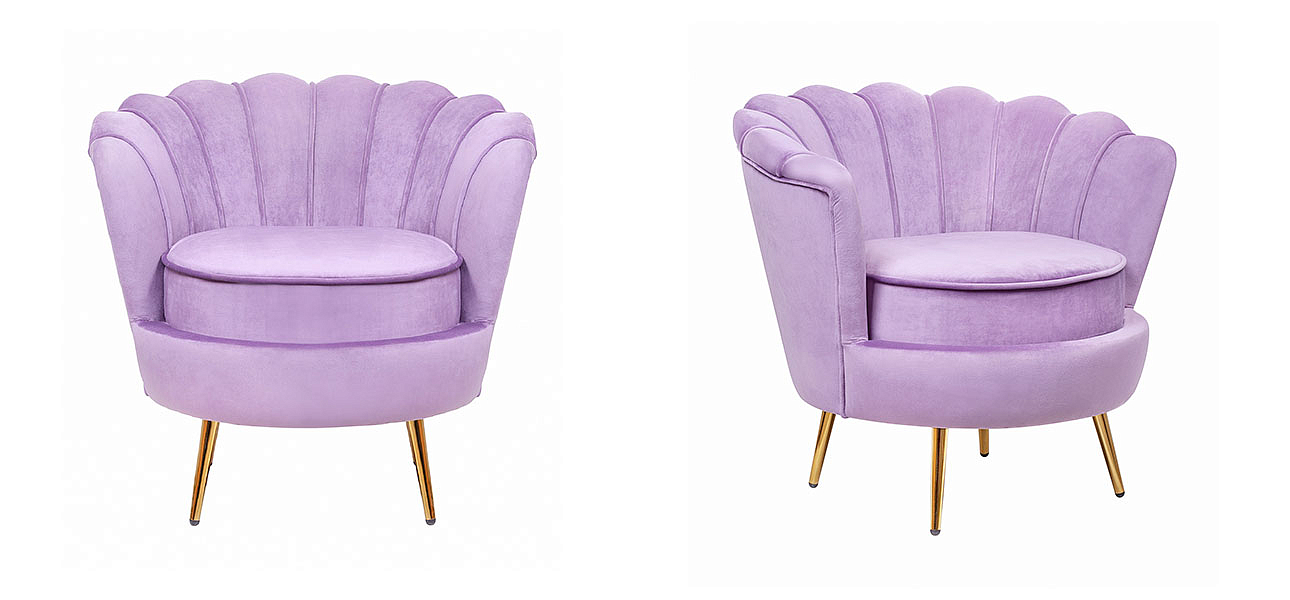 Кресло велюр фиолетовый Purple Flower Кресло велюр фиолетовый Purple Flower - Loft-Concept в Грозном