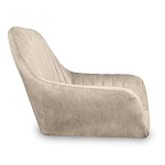 Барный стул со спинкой и подлокотниками на 4-х коричневых деревянных ножках Бежевый Велюр Ava Charm варинант исполнения - 2 | Loft Concept в Грозном