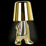 Настольная лампа фигурная золотого цвета с гладким абажуром Высота 19 см Sophia варинант исполнения - 3 | Loft Concept в Грозном