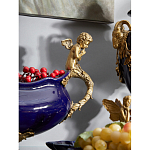 Чаша темно-синяя фарфоровая с бронзовыми ручками в виде ангелов Eden Garden варинант исполнения - 4 | Loft Concept в Грозном