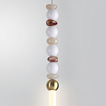 Подвесной светильник вытянутый с бусинами из белого и коричневого цвета PEARLS Suspension варинант исполнения - 4 | Loft Concept в Грозном