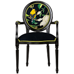 Стул с подлокотниками из натурального бука с изображением птицы и цветов Blooming Birds варинант исполнения - 1 | Loft Concept в Грозном