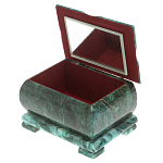 Шкатулка прямоугольная с зеркалом из натурального камня змеевик Stone Casket варинант исполнения - 3 | Loft Concept в Грозном