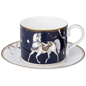 Чайная пара из фарфора с изображением лошади 300 мл Porcelain Horse Set 