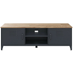 ТВ-тумба из металла и столешницей из массива дуба Metal Wood TV-Stand варинант исполнения - 1 | Loft Concept в Грозном