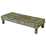 Кофейный стол из массива тропического дерева с резным декором Capellan Green Coffee Table варинант исполнения - 1 | Loft Concept в Грозном
