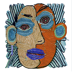 Арт-Объект плетеный из нитей Абстрактный портрет Joana Schneider  варинант исполнения - 2 | Loft Concept в Грозном