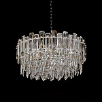 Круглая люстра с хрустальными подвесками на серебряном каркасе Gorgeous Crystal Light варинант исполнения - 6 | Loft Concept в Грозном