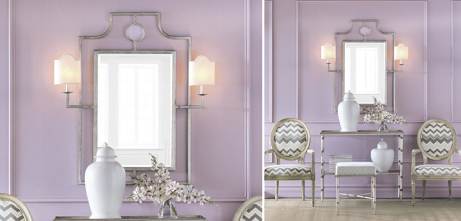 Зеркало с бра Mirror with Sconces Dairile Silver Зеркало с бра Mirror with Sconces Dairile Silver - Loft-Concept в Грозном