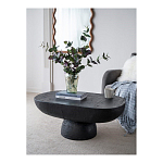 Столик кофейный черного цвета с овальной столешницей и круглым основанием Black Dalmen Table варинант исполнения - 2 | Loft Concept в Грозном
