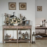 Деревянная консоль из массива дерева с двумя ящиками Oak Margery Provence Console Table варинант исполнения - 2 | Loft Concept в Грозном