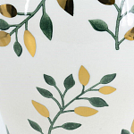 Ваза белая с крышкой с рисунком зеленых и золотых листьев 48 см Chinoiserie Ceramics варинант исполнения - 2 | Loft Concept в Грозном