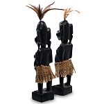 Комплект из 2-х деревянных статуэток Asmat Statuettes Black варинант исполнения - 2 | Loft Concept в Грозном